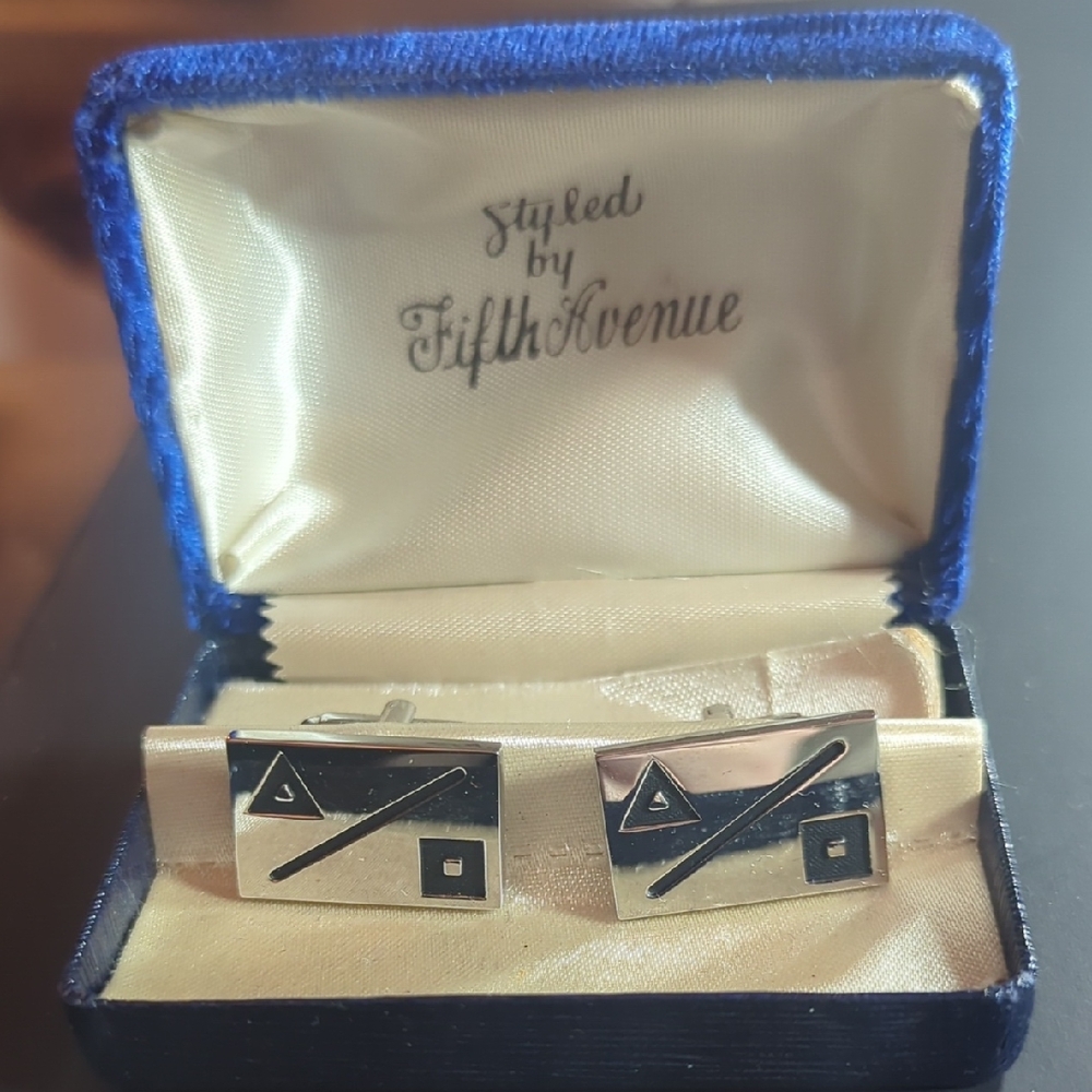 Silver Plated Geometric Cufflinks